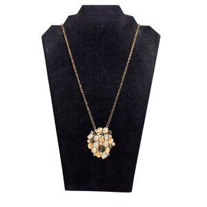 Vince Camuto Gold Tone Necklace With Cluster Pendant (6266)